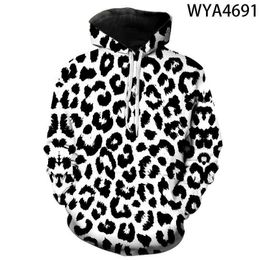 Erkek Hoodies Sweatshirts 2020 Yeni Leopar Baskı Hoodies Erkek Çocuklar Çocuk Komik Hayvan Kürk Sweatshirts 3D Baskılı Günlük Erkek Kız Çocuk Kazak Giyim T221008