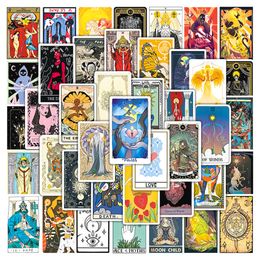 Pack of 50Pcs Cartoon Tarot Stickers No-Duplicate Waterproof Vinyl Graffiti Sticker for Luggage Skateboard Notebook Water Bottle Car decals Kids Toys