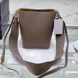 Cross Body Totes handbag crossbody bags small size soft grain internal hook lock bucket gold metal parts 18cm 25cm with sleeve two straps Handbags sangle bucket