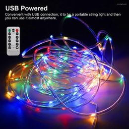 Strings 33ft/10m Led String Light 8 Modes Dimmable Waterproof Multi-color Outdoor Rope Strip With Remote Control Lighting