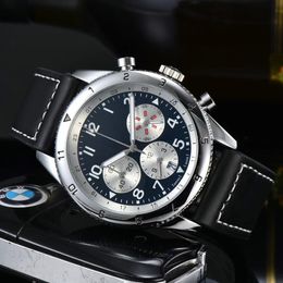 Top Time Mens Watch Quartz Movement All Dial Work Chronograph Watches Retro Leather Strap Design Wristwatch Splash Waterproof Anal258b