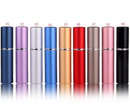 9 Colours 6ml Mini Portable Refillable Perfume Atomizer Colourful Spray Bottle Empty Perfume Bottles Essential Oils Diffusers SN25