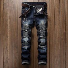 Mens Jeans Drop Casual Men Slim Fit Hip Hop Denim Mens High Quality Motorcycle Pants 221008