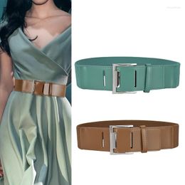 Belts Square Buckle Women Waist Belt Fashion Wide Elastic Dress Accessories For Luxury Decorative Waistband 2022