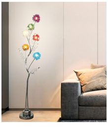 Floor Lamps Fire Tree Silver Flower Branch Lamp Aluminium Wire Creative Net Red LED Colour