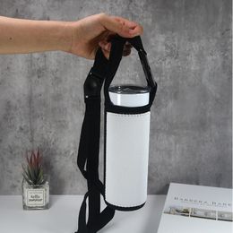 Drinkware Handle Sublimation Bags Blanks 20oz Tumbler White Neoprene Sleeve Cover Skinny Heat Transfer Printing Bottle Pouch With Adjustable Strap Sea B5