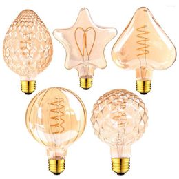 Grensk E27 Dimmable Led Lamp Spiral Filament Bulb T25 C35 3W 2200K Retro Vintage E12 E14 220V Lights Decoration For Home