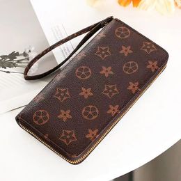 Designer wallets men's and women's Holders classic old pattern fashion leather long purse for men zipper business presbyterie multi-functional card bag LU01