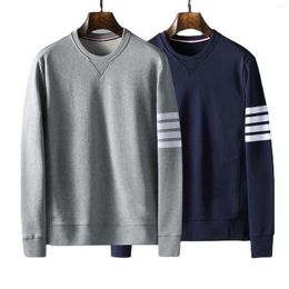 Men's Hoodies 2022 Autumn Winter Striped Sweater Men Casual Cotton Sweatershirt Pullover Classic High Quality Long Sleeve Top