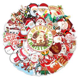 50 Pcs Christmas Stickers Vinyl Waterproof Santa Claus Sticker for Laptop Water Bottles Envelopes Gifts Tags Crafts