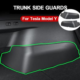 ModelY 2022 Inner Protector Accessories for Tesla Model Y Rear Trunk Side Guards TPE Cover Fluff Surface Corner Protection Shell Car Parts