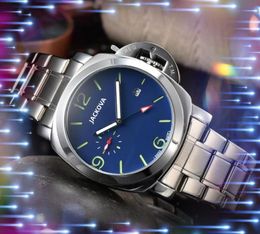 Sub dial work quartz movement mens watches 45mm stainless steel highend crystal mirror battery business President Desinger wristwatches feature Christmas gift