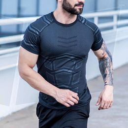 Men's T Shirts Vintage T-Shirt Leisure Sportswear Fashion Running Quick Dry Short Sleeve Solid Colour Round Neck Fitness Clothes Summer
