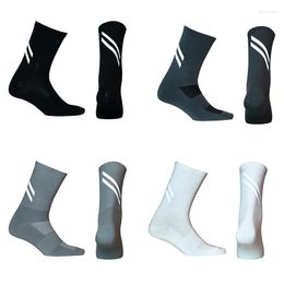 Sports Socks Highly Reflective Cycling Men Women Breathable Bicycle Bike Sock Night Safety Outdoor Running Compression