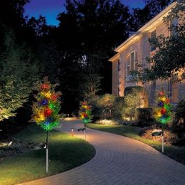 Decorative Flowers Solar Pine Tree LED Lights Gardening Supplies Sunlight Lamp Outdoor Color Changing Waterproof Party Christmas Decor