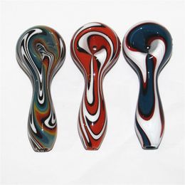 Smoking Pipe About 4 inch Length Spoon Glass Pipes Tobacco Dry Herb Pipe Full Colour