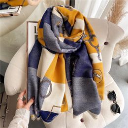 Scarves Cashmere Scarf Women Large Thick Warm Shawl Luxury Print Pashmina Winter 2022