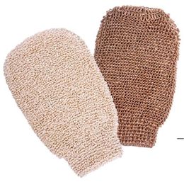 Peeling Exfoliating Gloves Shower Body Brush Jute Gloves Foaming Bath Towel Wipe Massage CCB16091