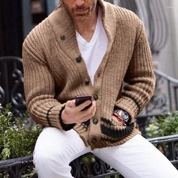 Men's Sweaters Winter Solid Knit Coat Tops Men Streetwear Mens Autumn Knitting Jumper Fashion Turtleneck Long Sleeve Button-up Outwear