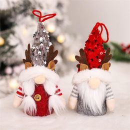 Christmas Elf Decoration Luminous Antler Faceless Old Man Doll With Shiny Hats For Tree Cute Gnome Dolls Festival Accessories Home Decor RRE15029 DD