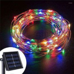 Strings 10M/33FT Solar Power 100 LEDs Christmas Festoon Fairy LED String Lights Lamp Garden Home Outdoor Tree Garland Wedding Decoration