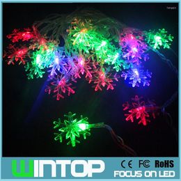 Strings 4M/20leds RGB LED String Light Flashing Fairy Lights Snowflake Christmas Year Garlands For Holiday Party Wedding Decoration