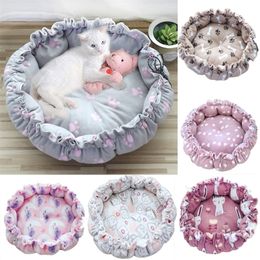 Cat Beds Furniture Soft Cat Bed Fluffy Adjustable Cat Cushion Round Warm Kittens Sleeping Basket Comfortable Touch Cats Mat Lightweight Pet Dog Bed 221010