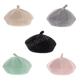 20x18cm Newborn Solid Colour Knitting Wool Berets Hat Autumn and Winter Fashion Warm Infant Cap Kid Headwear Photo Props