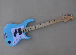 Blue 4 Strings Electric Bass Guitar with Maple Fretboard 21 Frets