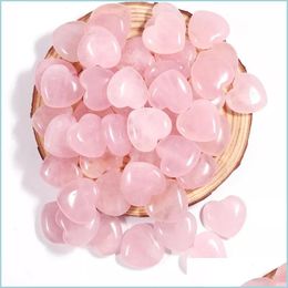 Stone 20X8Mm Natural Rose Quartz Stone Crystal Heart Chakra Healing Reiki Gemstone Home Decor Diy Gift Drop Delivery 2022 Jewelry Bdes Dh76A