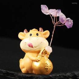 Decorative Figurines Natural Amethyst Tree Crystal Quartz Mineral Life Lucky Rehabilitation Pavilion Christmas Home Office Decoration