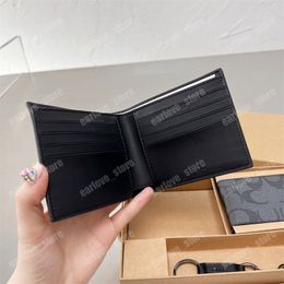 Designer Wallet And Key Chain Suit Fashion Brand Card Holder Genuine Leather Short Coin Purses Luxury Mens Wallets With Box Party 3074