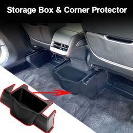 Upgraded Under Seat Storage Box for Tesla Model Y 2022 Rear Centre Underseat Organiser Tray with Rail Slide Corner Protector