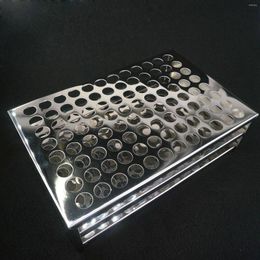 16mm Diam X 96 Holes Stainless Steel Test Tube Rack Holder Storage Lab Stand