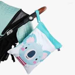 Storage Bags Animal Waterproof Wet Dry Nappy Reusable Bag Printed Pocket PUL Travel Mini Size Diaper