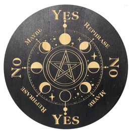 Charms 15cm Wood Black Round Witchcraft Altar Butterfly Board Meditation Cube Moon Phase Pendulum Game Magical Divination Planchette