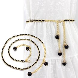 Belts Female Fashion Waistband Imitation Pearl Belt Metal Hook Waist Chain For Women Dress Skirt AccessoriesBelts