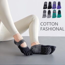 Sports Socks Spring Summer Yoga Women's Non-Slip Five Finger Solid Color Cotton Sweat-absorbing Deodorant Open-back Toe Sox