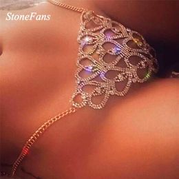 Other StoneFans Statement Heart Body Jewelry Sexy Lingerie Women Gift Charming Belly Chains for Waist Jewellery Gift 1028 221008