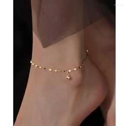 Anklets MLKENLY 925 Sterling Silver Good Luck Bead Anklet Simple Trendy Light Luxury Foot Chain Female Accessories