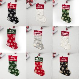 Home Decor Christmas Socks Gift Bag Golden Silver Snowflake Pattern Christmas Decoration Supplies Novelty Gifts RRE14838