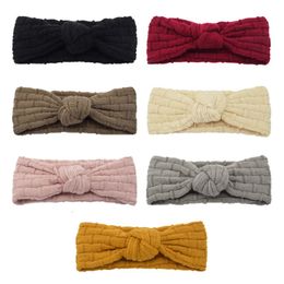 Hair Accessories Double Layer Solid Colour Knitting Elastic Hairband Women Fashion Knotted Yoga Headband Holiday Gifts