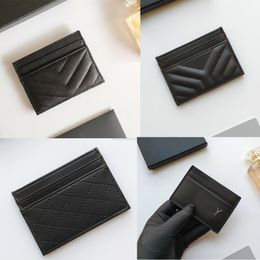 Fashion designer women card holders quilted caviar credit cards wallets leather black lambskin mini wallet