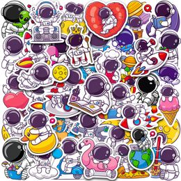 Pack of 50Pcs Cartoon Astronaut Stickers Sticker No-Duplicate Waterproof Vinyl Graffiti Sticker for Luggage Skateboard Notebook Water Bottle Car decals Kids Toys