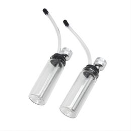 pipe cigarette dab rig Portable easy to clean medicine bottle shaped glass pipe Metal aluminum water Pipes