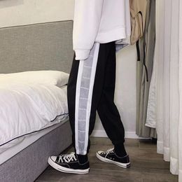 Men's Pants Patchwork Casual Pants Men Oversized Baggy Wide Leg Trousers Male Elastic Waist Streetwear Joggers Fashion Harajuku Men Pants 221010