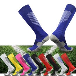 Sports Socks Football Club Colour Stripe Professional Knee High Breathable Soccer Basketball Long Stocking Sport Sock Adult Kids