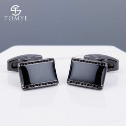 Cufflinks for Men Personalized Black Square Arabic Brass Classic Formal Dress Shirt Customize Cuff Links