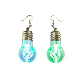 2pcs Fashion Dangle Earrings Novelty Lighting For Women Light Up Earring Led Blinking Bulb Ear Hook Dangle Jewellery Aretes De Mujer Pendientes D1.0