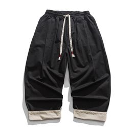 Men's Pants Cotton Fashion Men's Harem Pants Solid Oversized Japanese Style Casual Male Jogger Pants Streetwear Woman Trousers 3XL 221010